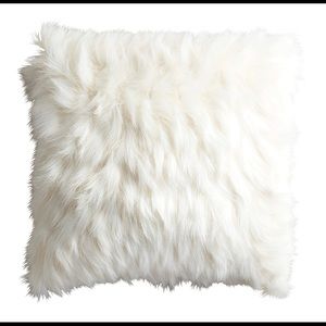 Ivory Faux Fur eyelash pillow